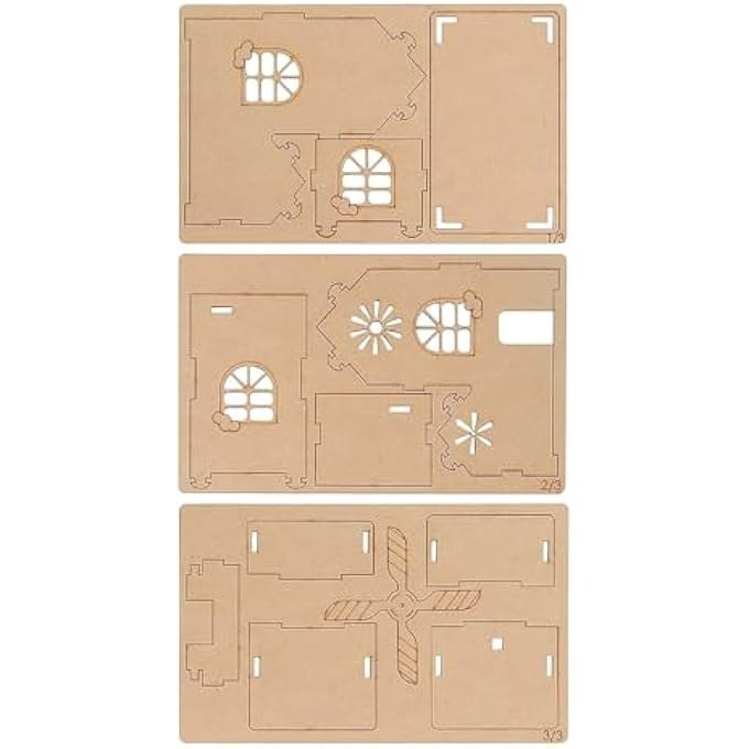 SOLAR HOUSE CONSTRUCTION KIT, DIY ASSEMBLY WOODEN KIT WITH WINDMILL, 3D WOODEN PUZZLE, PUZZLE GAMES FOR BOYS AND GIRLS AGED 8-12 YEARS - Image 2